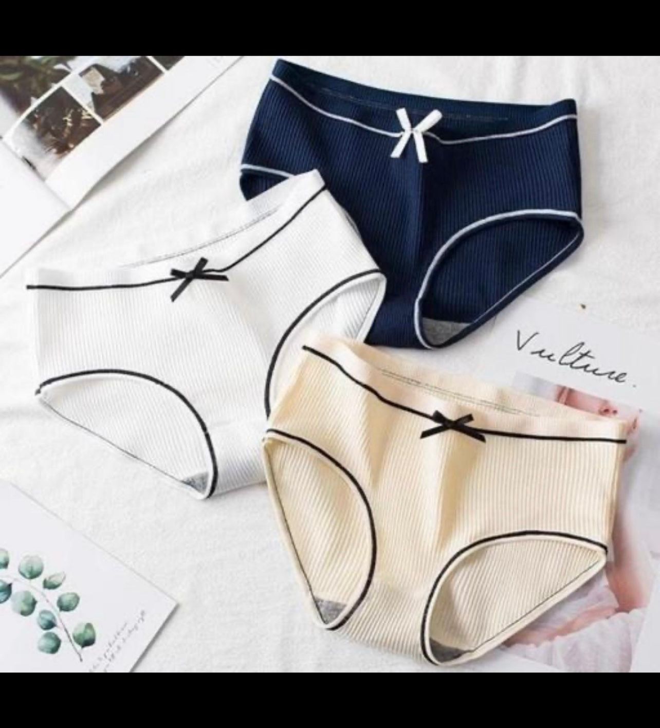 Tippsy Women's Cotton Bow Breathable Thread Cotton Hipster Panties (Pack of 3)