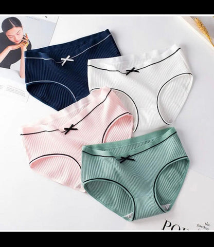 Tippsy Women's Cotton Bow Breathable Thread Cotton Hipster Panties (Pack of 3)