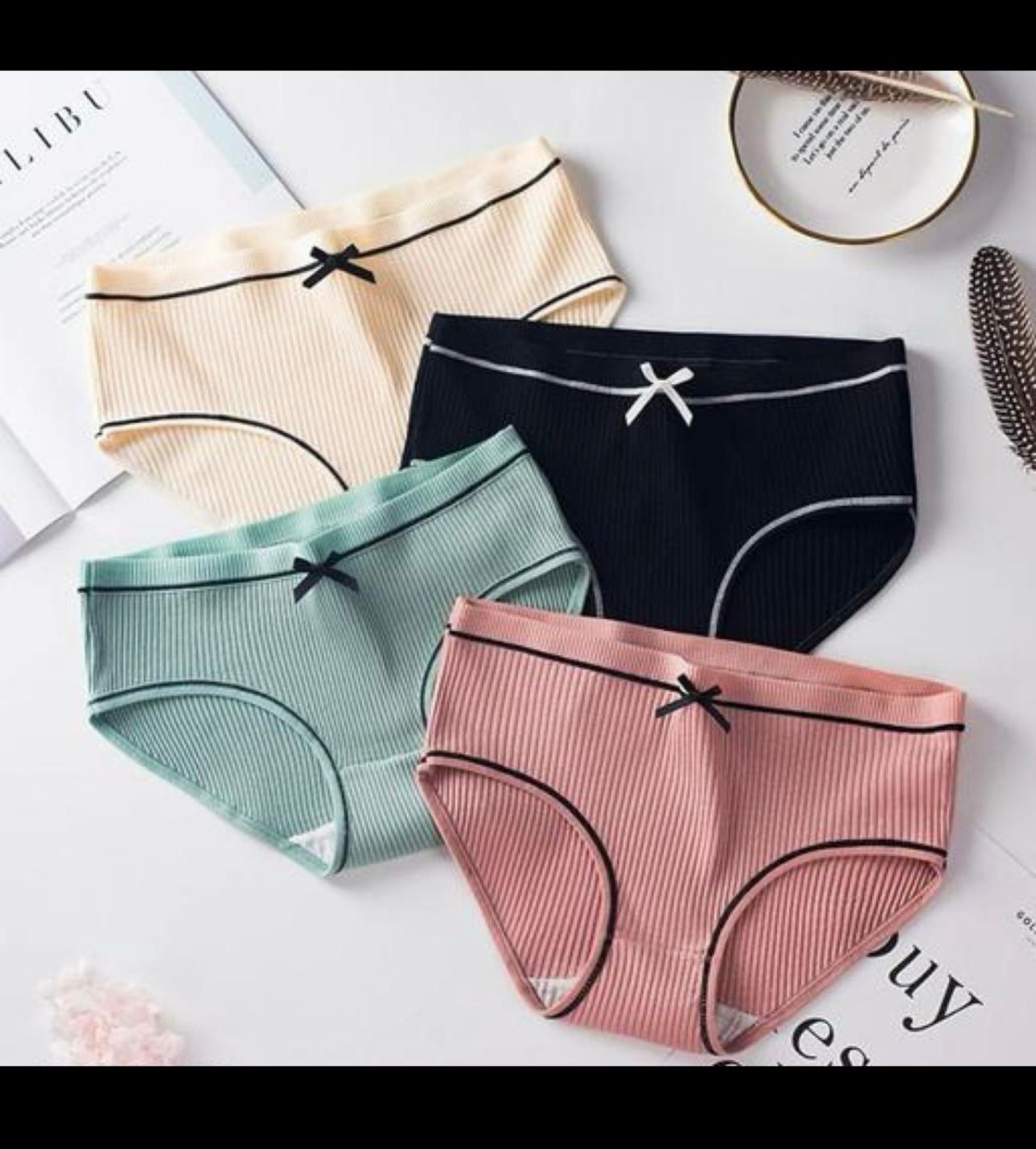 Tippsy Women's Cotton Bow Breathable Thread Cotton Hipster Panties (Pack of 3)