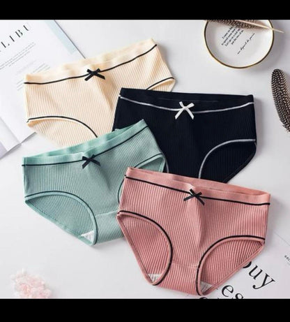 Tippsy Women's Cotton Bow Breathable Thread Cotton Hipster Panties (Pack of 3)