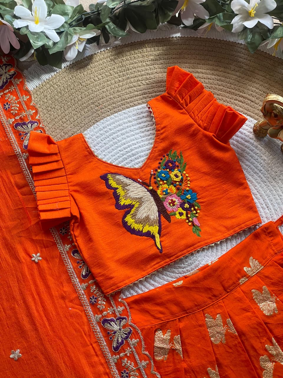 Butterfly Buff Lehengha-Choli & Dupatta | Sky nora