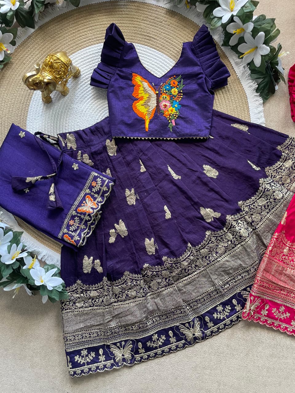 Butterfly Buff Lehengha-Choli & Dupatta | Sky nora