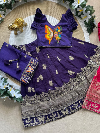 Butterfly Buff Lehengha-Choli & Dupatta | Sky nora