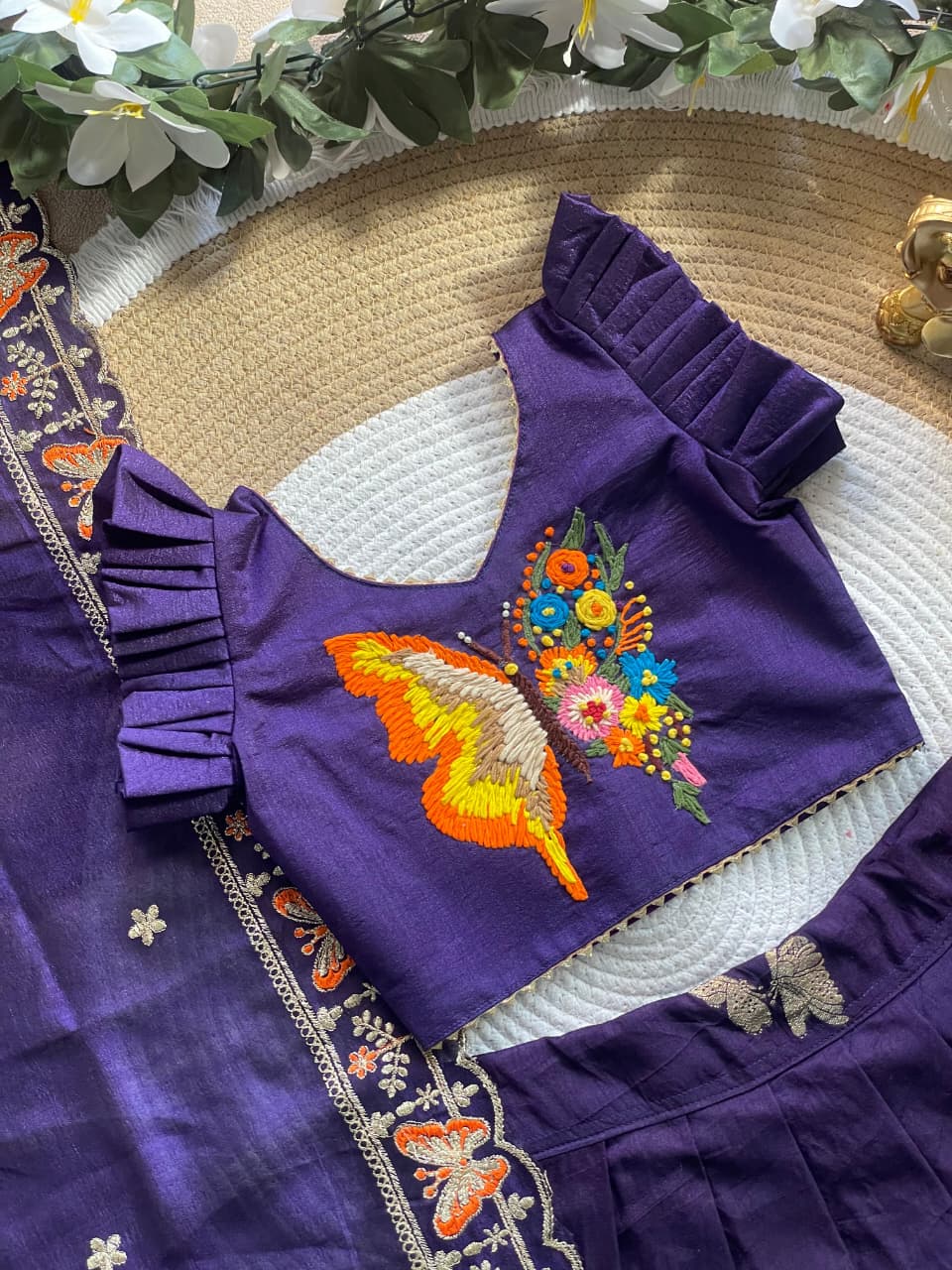 Butterfly Buff Lehengha-Choli & Dupatta | Sky nora