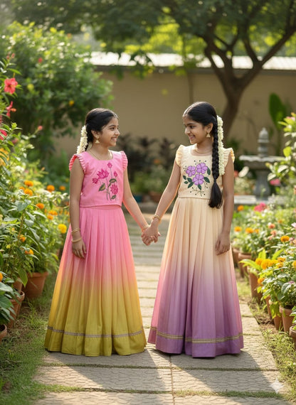Floral Blossom Girls Lehenga Set