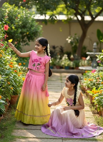 Floral Blossom Girls Lehenga Set