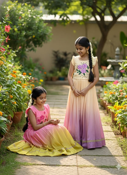 Floral Blossom Girls Lehenga Set