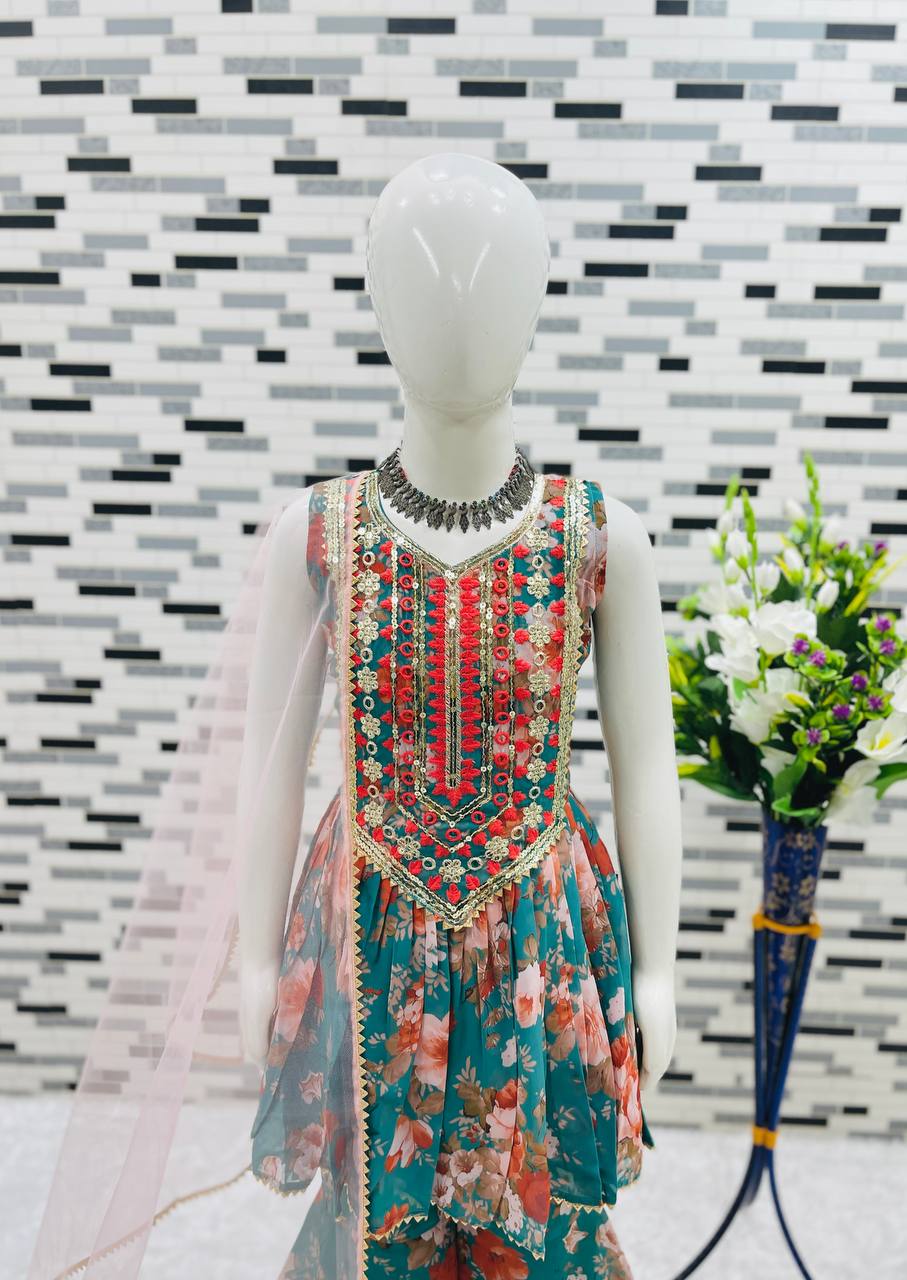 EMBROIDERY SARARA AND DUPATTA