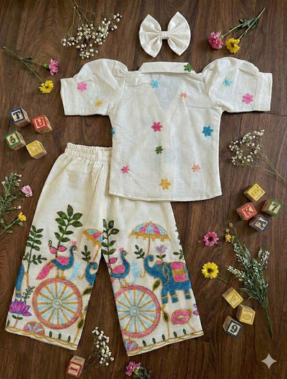 Cute Designer Traditional Wear Set with Bow Headband