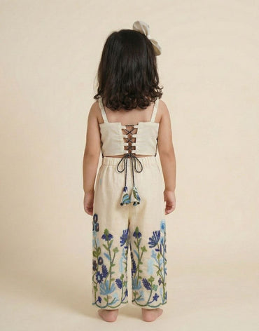 Premium Botanical Embroidery Co-Ord Set for Kids